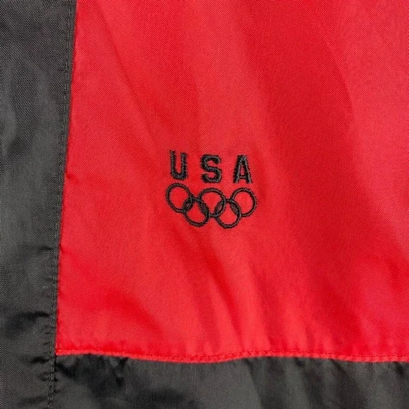Vintage USA Olympics Jacket Mens Small Black Red Colorblock 90s JC Penney Vented - Picture 4 of 13